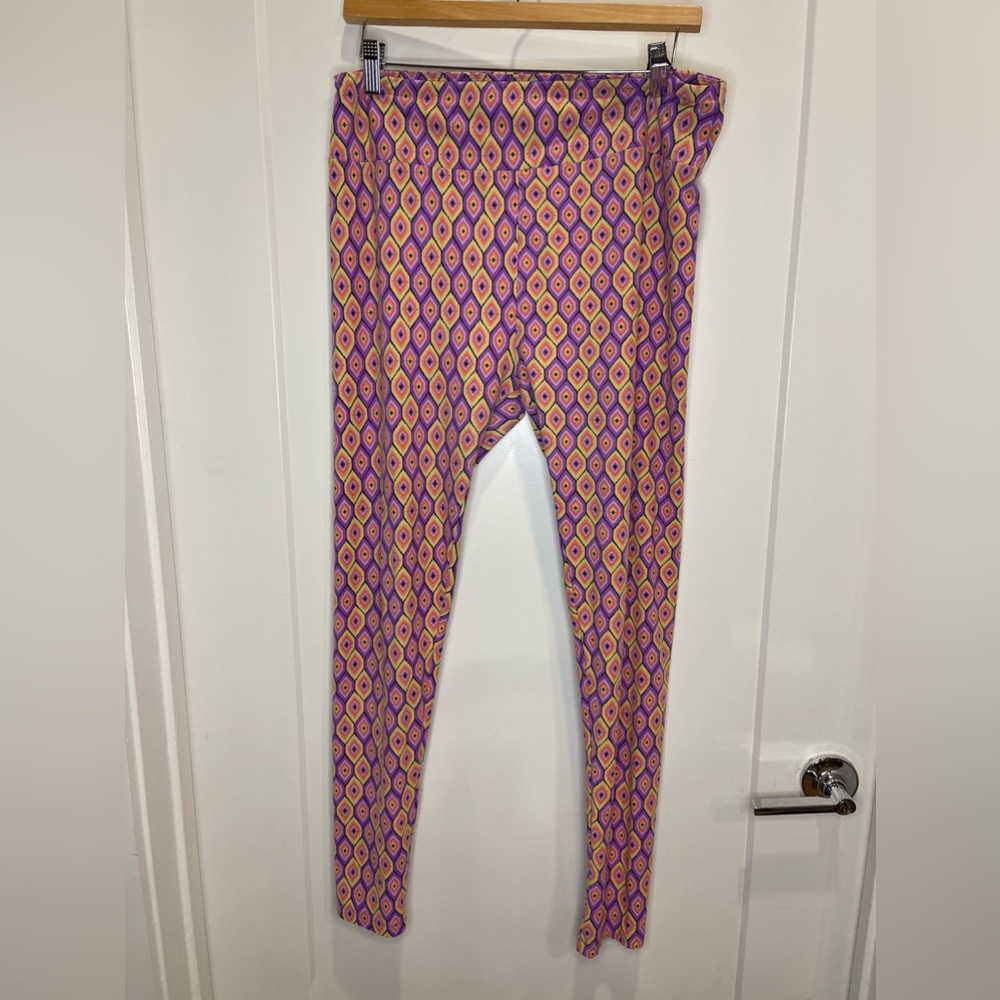 LuLa Roe TC leggings purple and yellow